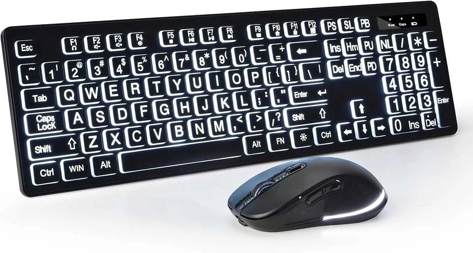 Keyboard and Mouse Combo with Big Letters