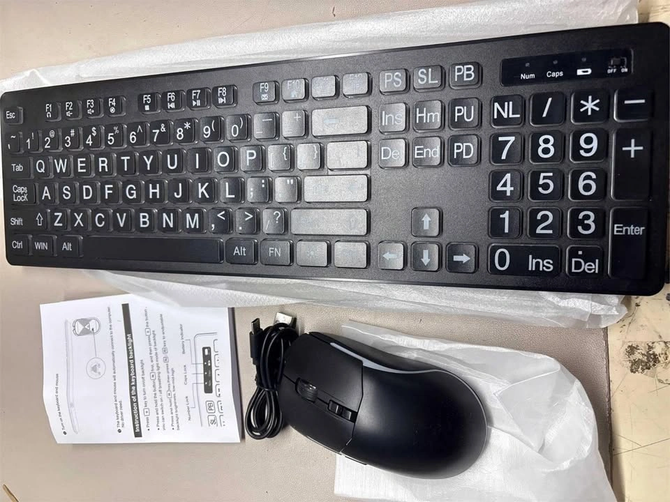 Keyboard and Mouse Combo with Big Letters - photo 4