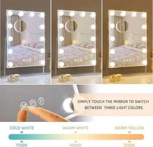 Makeup Mirror Smart Touch Control 3Colors Dimmable Light - photo 2