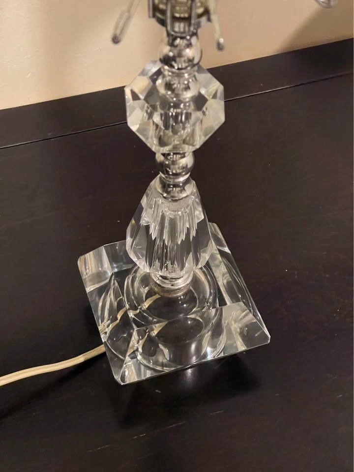 Crystal Table Lamp with Drum Shade - photo 2