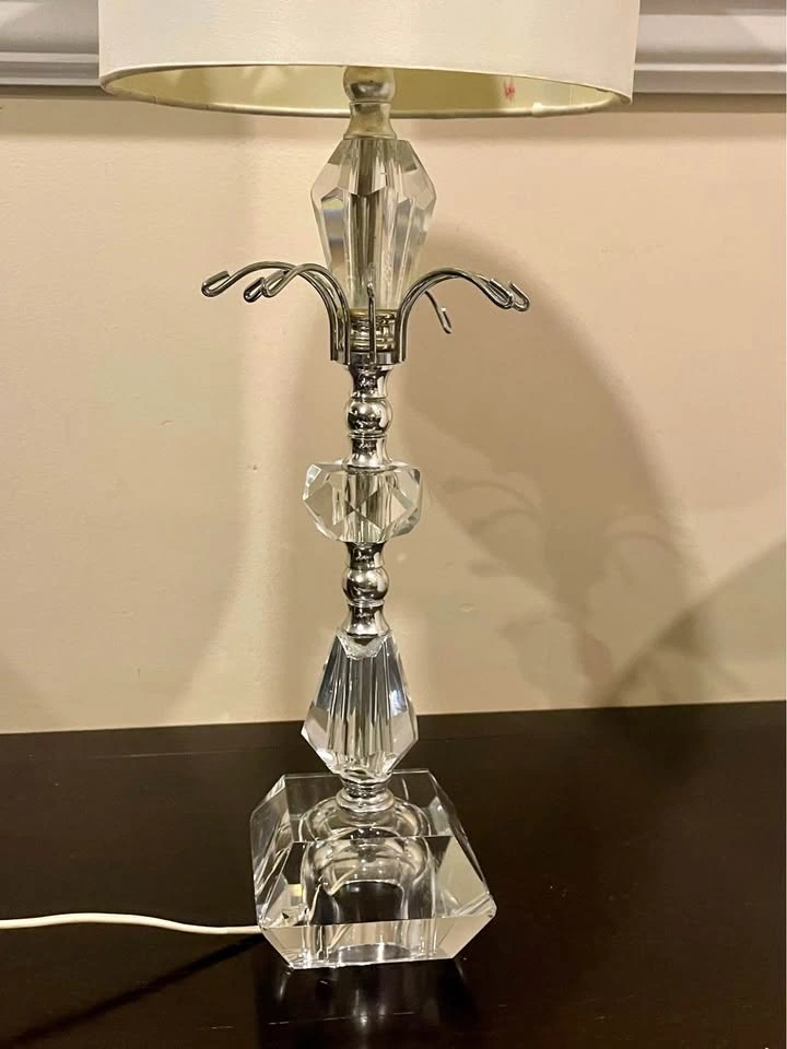 Crystal Table Lamp with Drum Shade - photo 3