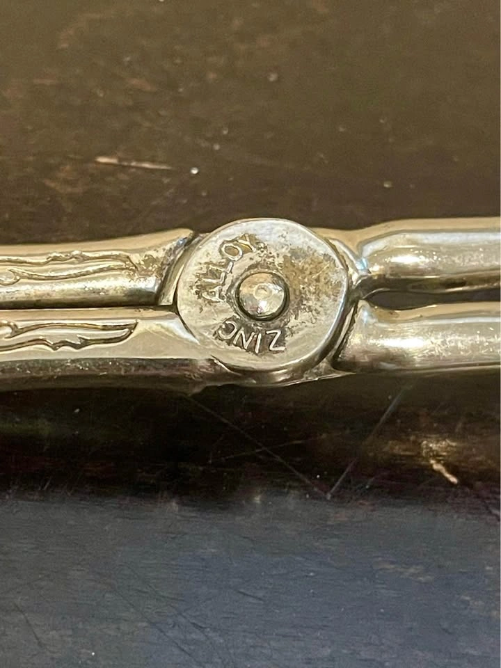 Vintage Silver plated Zinc Alloy Serving Tongs - photo 4