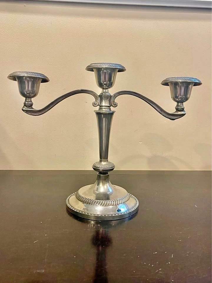 Silver plated toned 3-Arm Candelabra