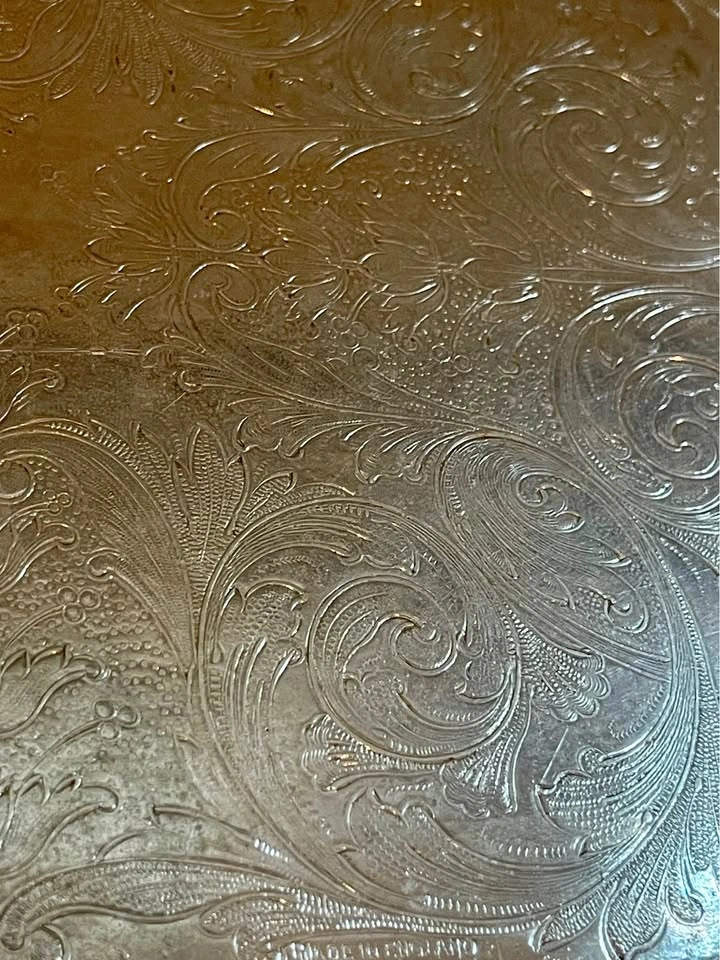 Vintage Silver-Plated Engraved Serving Tray - photo 4