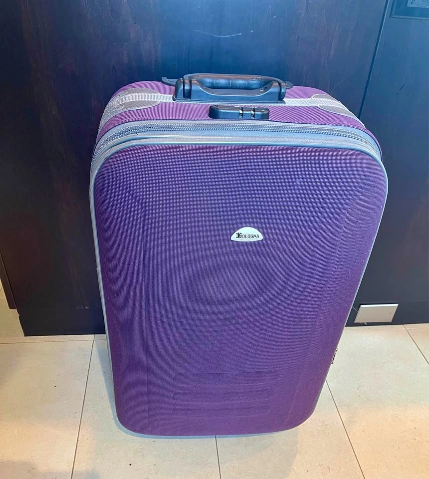 Bologna Purple Softshell Spinner Suitcase