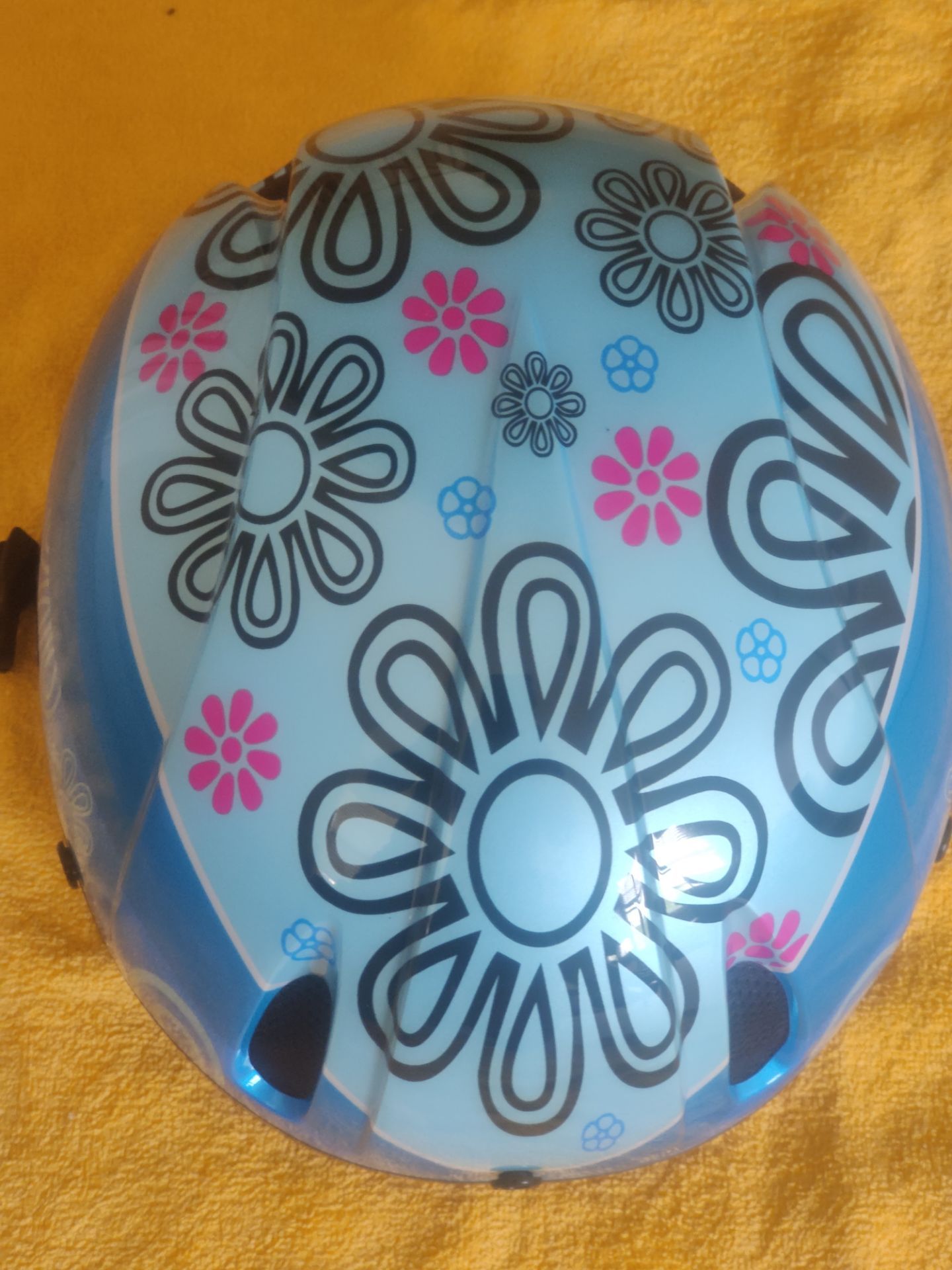 Blue Floral Kids Bike Helmet