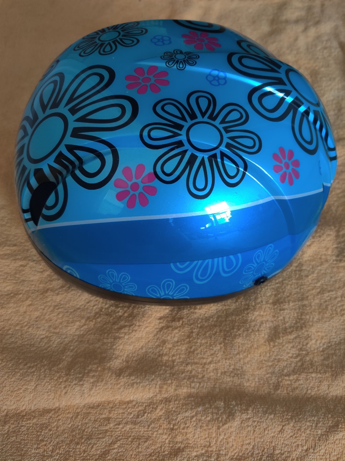 Blue Floral Kids Bike Helmet - photo 2