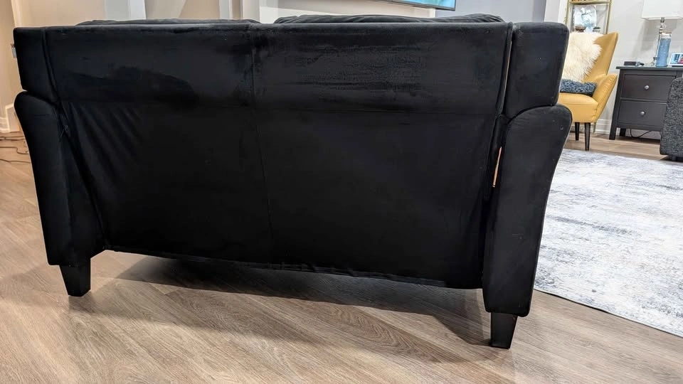 Black Microfiber Loveseat (compact) - photo 2