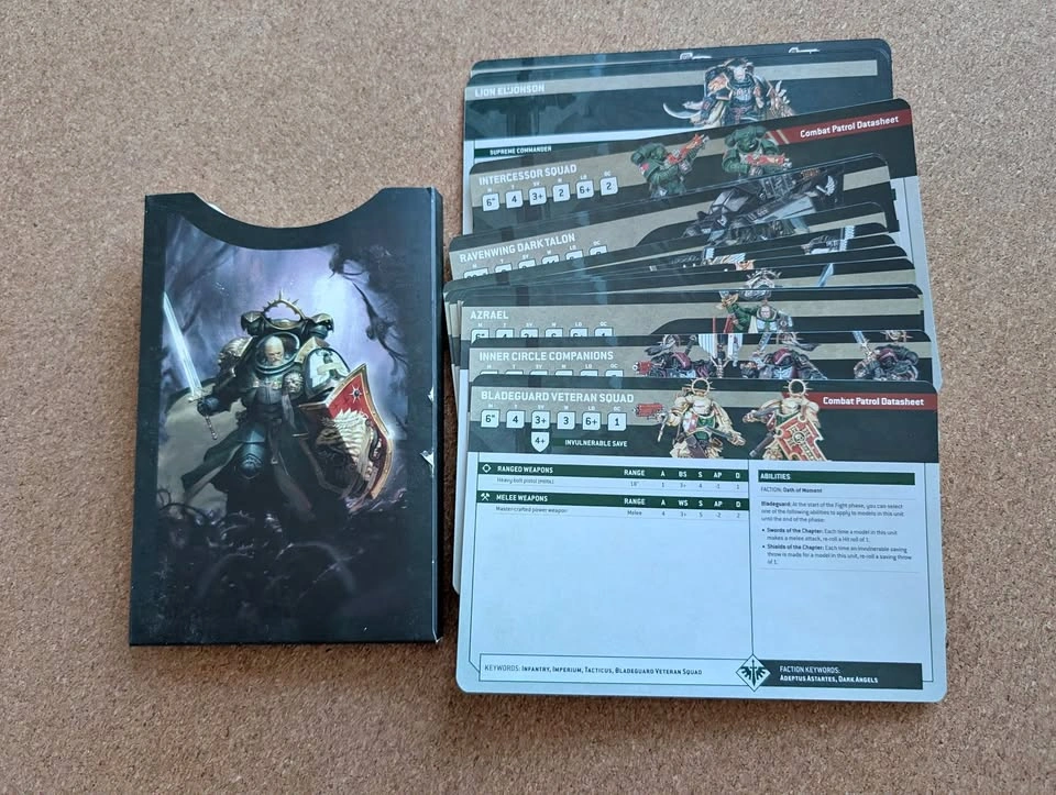 Dark Angels Data Cards (Warhammer 40k - 10th ed)