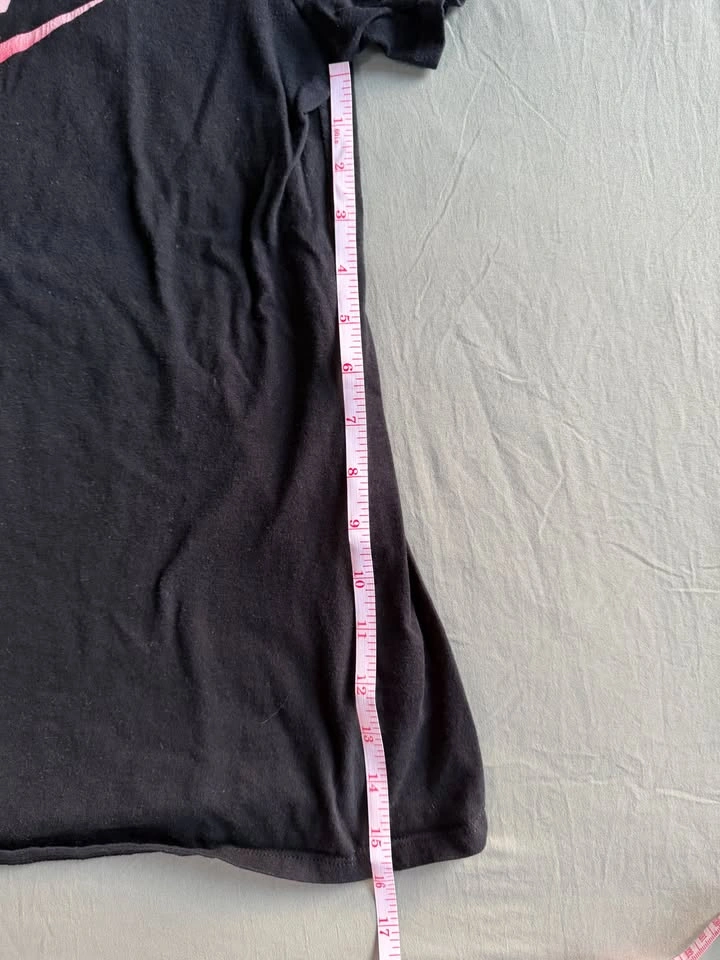 Nike Black Graphic T-Shirt Pink Ombre Swoosh Logo Womens Large - photo 5