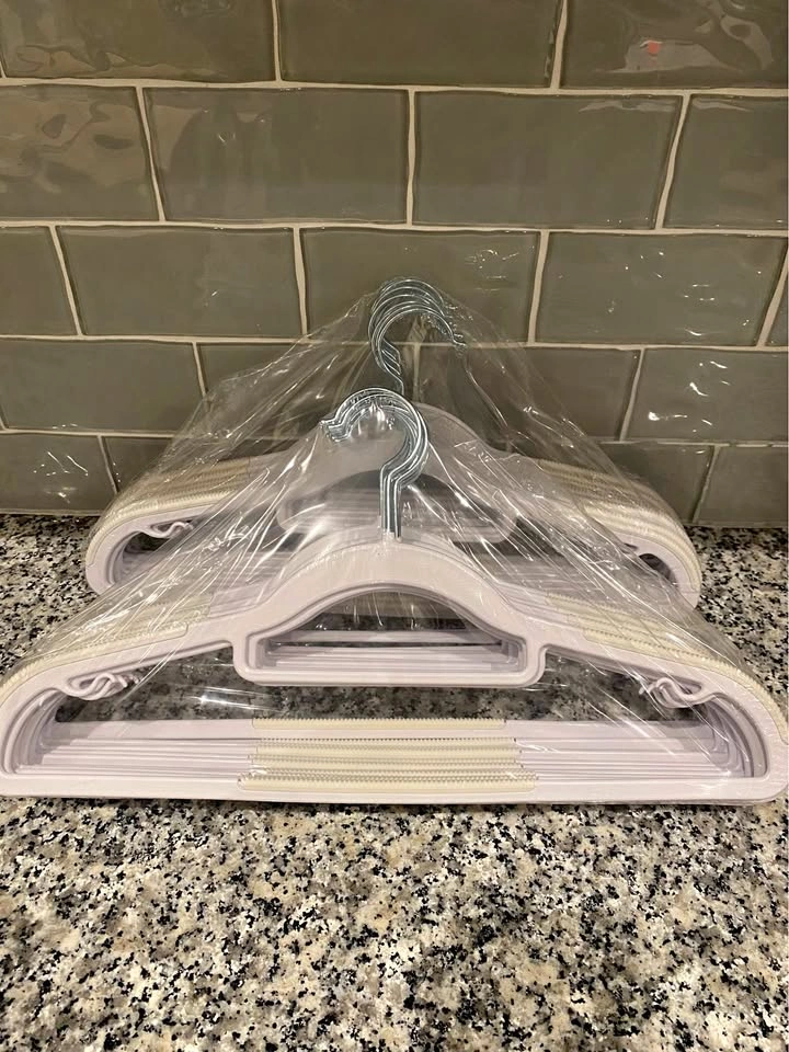 50 White Plastic Adult Sized Hangers