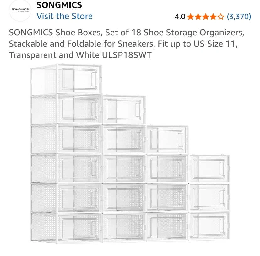 Shoe Boxes - Set of 18 Clear Stackable Storage - photo 2