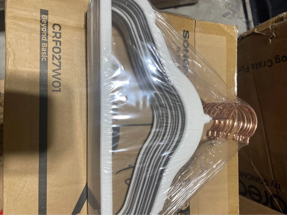 50 White + Rose Gold Velvet Kids Size Hangers - photo 2