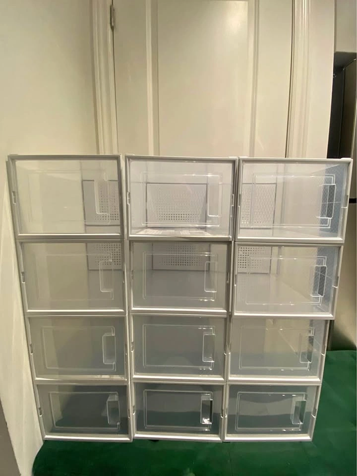 Clear Plastic Shoe Storage Box | Set of 12 XXL Stackable