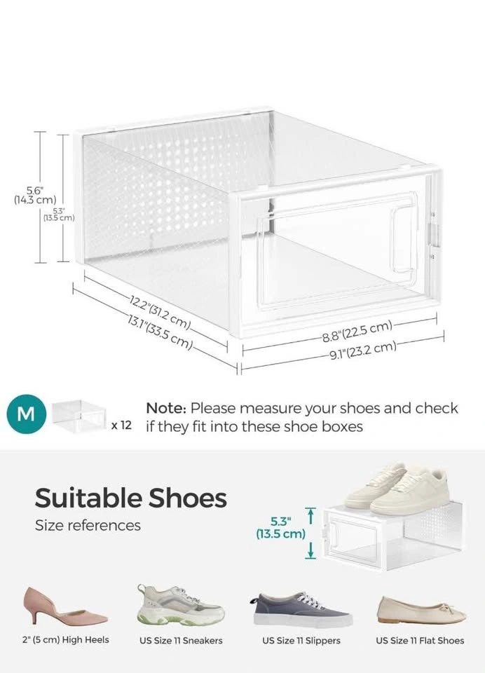 Stackable Clear Shoe Boxes (12 Pack) UNASSEMBLED - photo 5