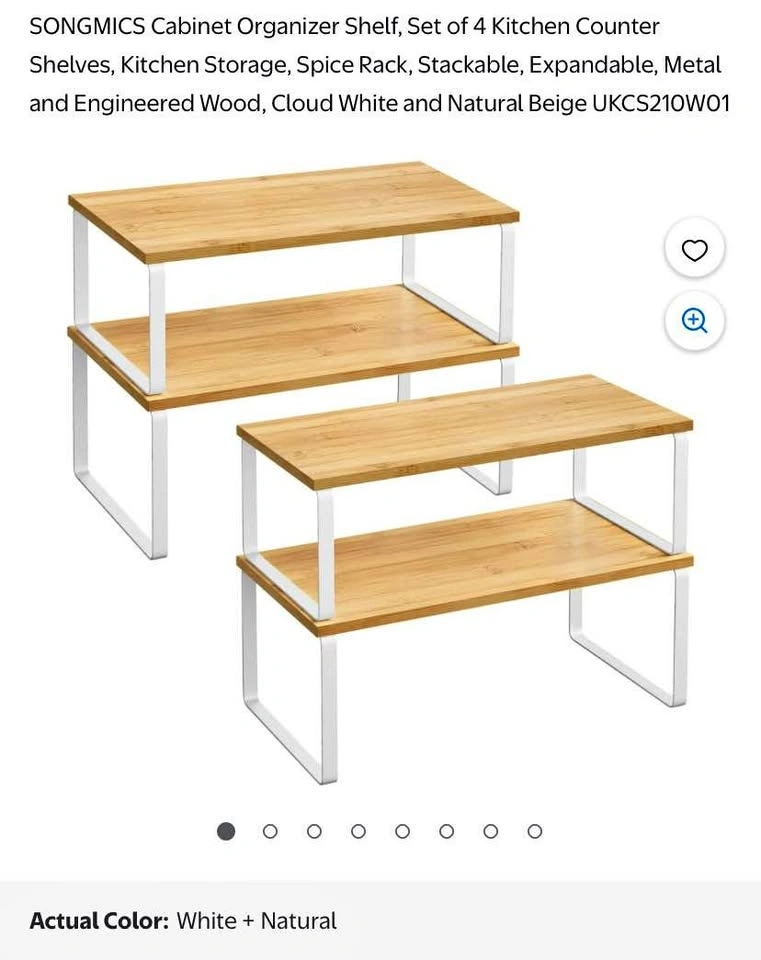 Cabinet Organizer Shelves Set of 4 Stackable Expandable