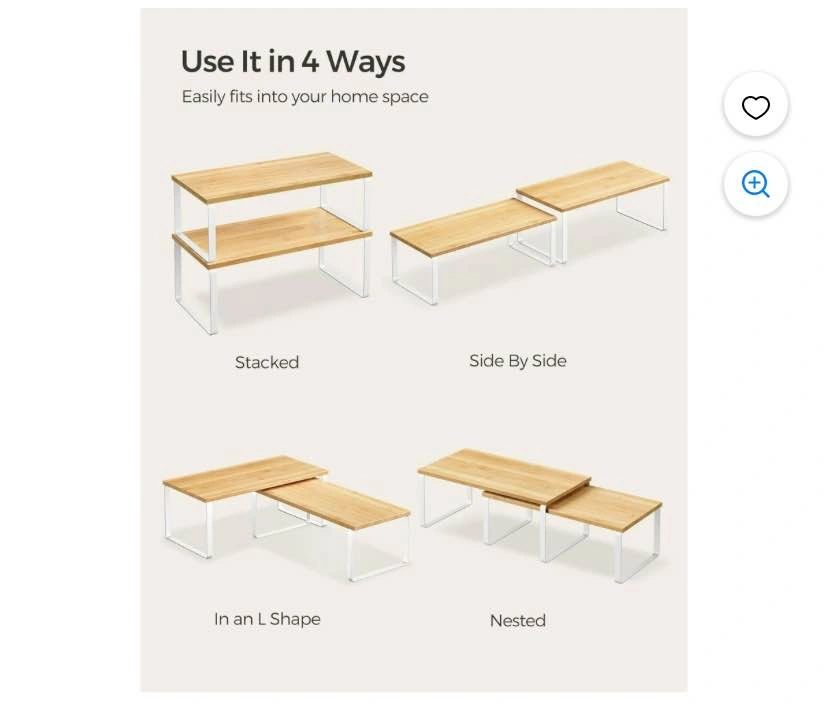 Cabinet Organizer Shelves Set of 4 Stackable Expandable - photo 4