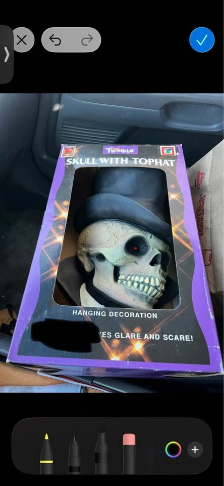 Twinkle Skull with Tophat Hanging Decoration - photo 2