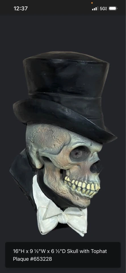 Twinkle Skull with Tophat Hanging Decoration - photo 3