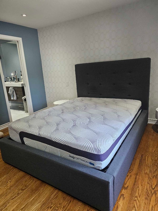 Dark Gray Tufted Queen Bed Frame - photo 2