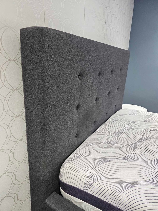 Dark Gray Tufted Queen Bed Frame - photo 3