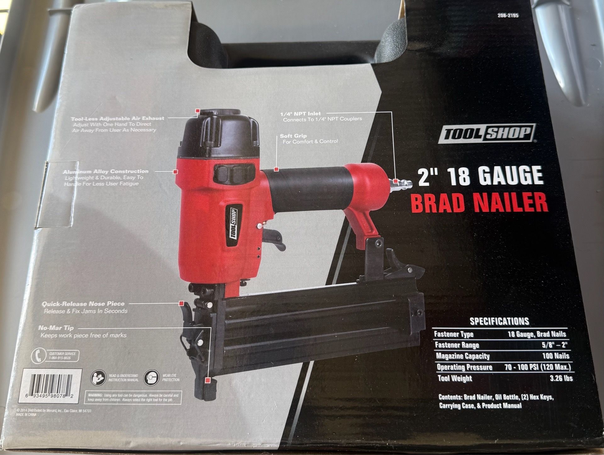 Tool Shop Pneumatic 18-Gauge Brad Nailer