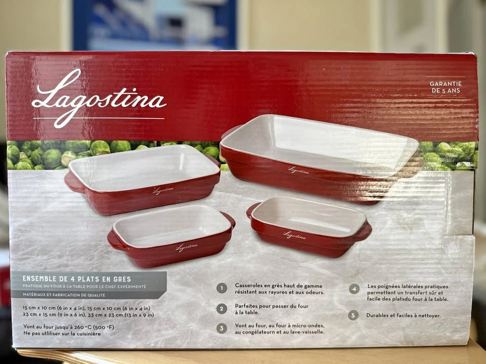 Lagostina 4-Piece Stoneware Baking Set - Brand New Sealed