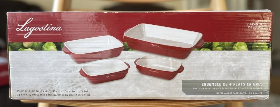 Lagostina 4-Piece Stoneware Baking Set - Brand New Sealed - photo 2