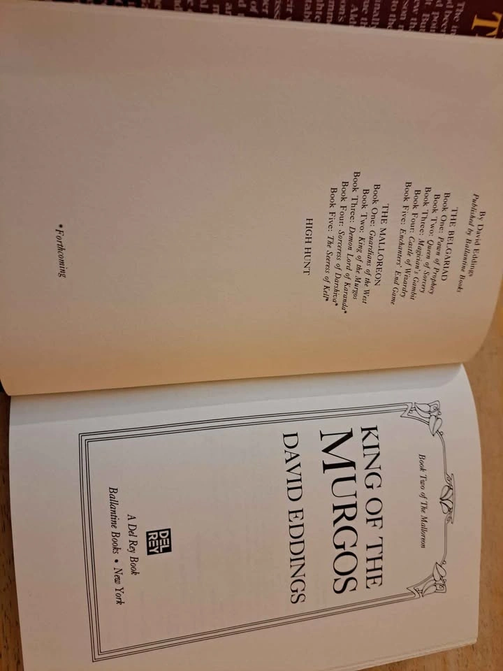 The King Of Murgos - David Eddings First Edition Hardcover 1988, - photo 3