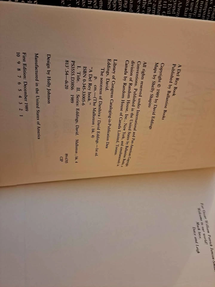 Sorceress of Darshiva - David Eddings First Edition Hardcover - photo 3