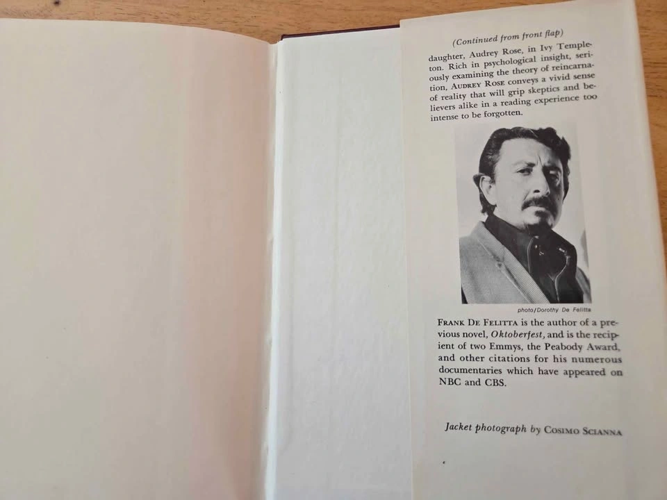 Audrey Rose - Frank De Felitta 1975 Hardcover With Dustjacket - photo 3