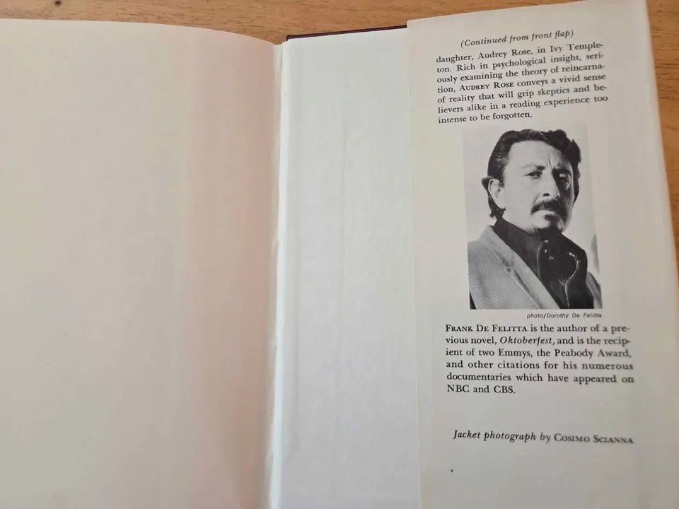 Audrey Rose - Frank De Felitta 1975 Hardcover With Dustjacket - photo 3
