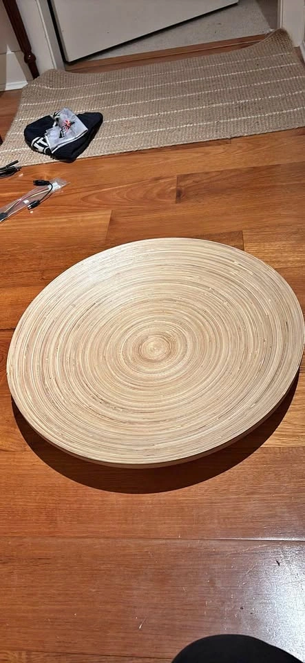 Large Coiled Bamboo Serving Platter 18 inch