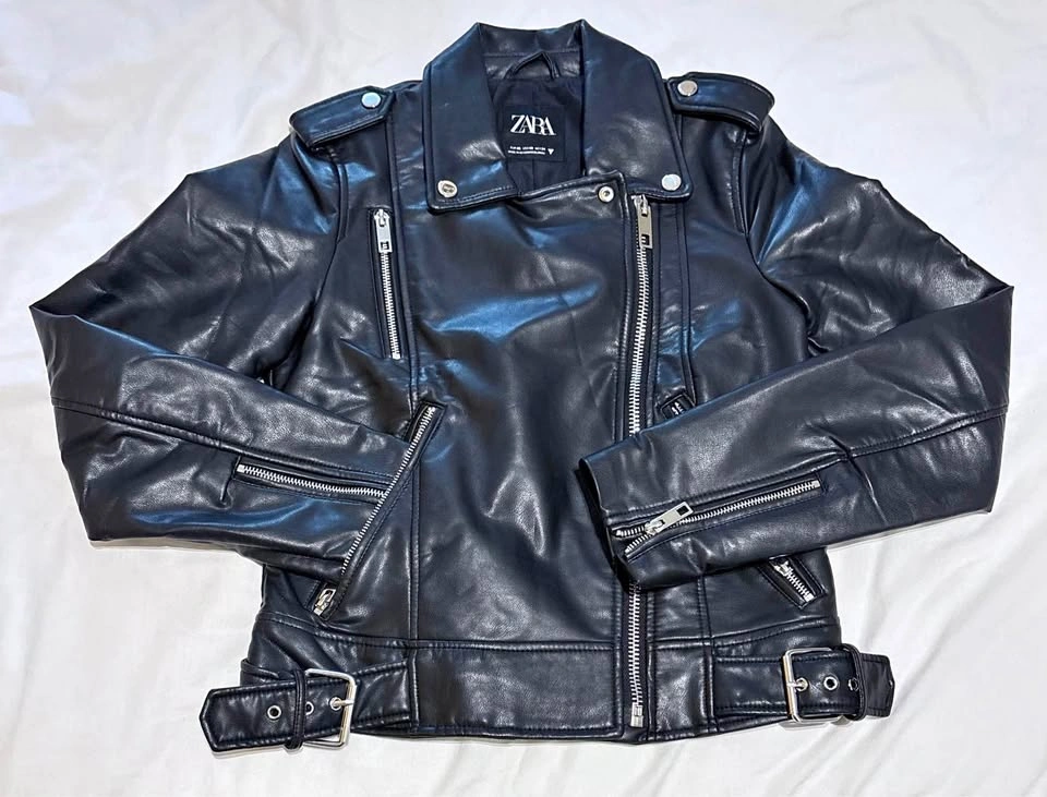 Women’s Black Leather Moto Jacket