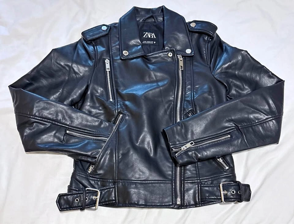 Women’s Black Leather Moto Jacket