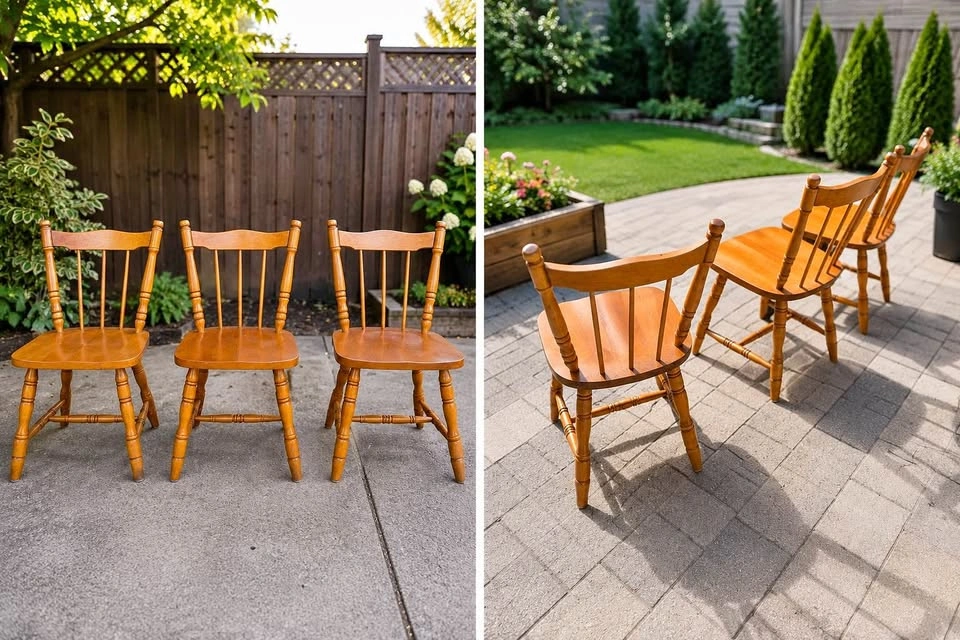 1 Solid Wood Dining Chair – $40