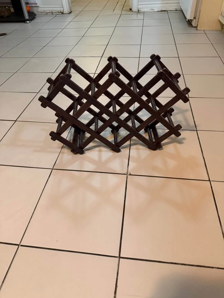 Wooden Folding Wine Rack – Holds 10 Bottles - photo 2