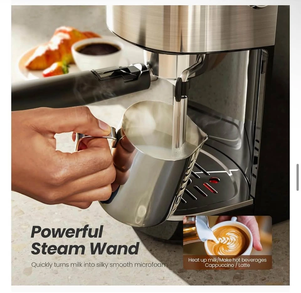 Steel 20 Bar Espresso Machine with Milk Frother + Pitcher - photo 5