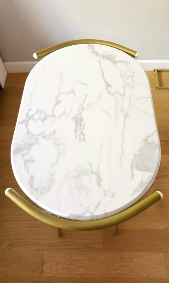 Marble dining table with gold legs - photo 2