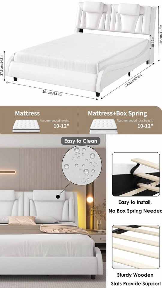 Keyluv Platform LED Bed Frame Queen Size - photo 2