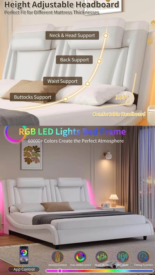 Keyluv Platform LED Bed Frame Queen Size - photo 3