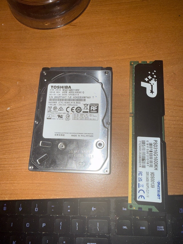 Toshiba 1TB HDD and Patriot 16GB DDR3 RAM