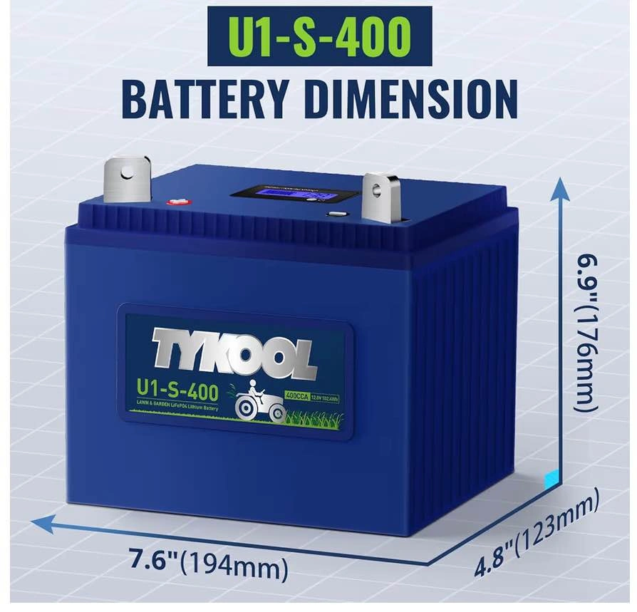 TYKOOL 480CCA 12AH Group U1 Lithium LiFePO4 Lawn Mower Battery - photo 3