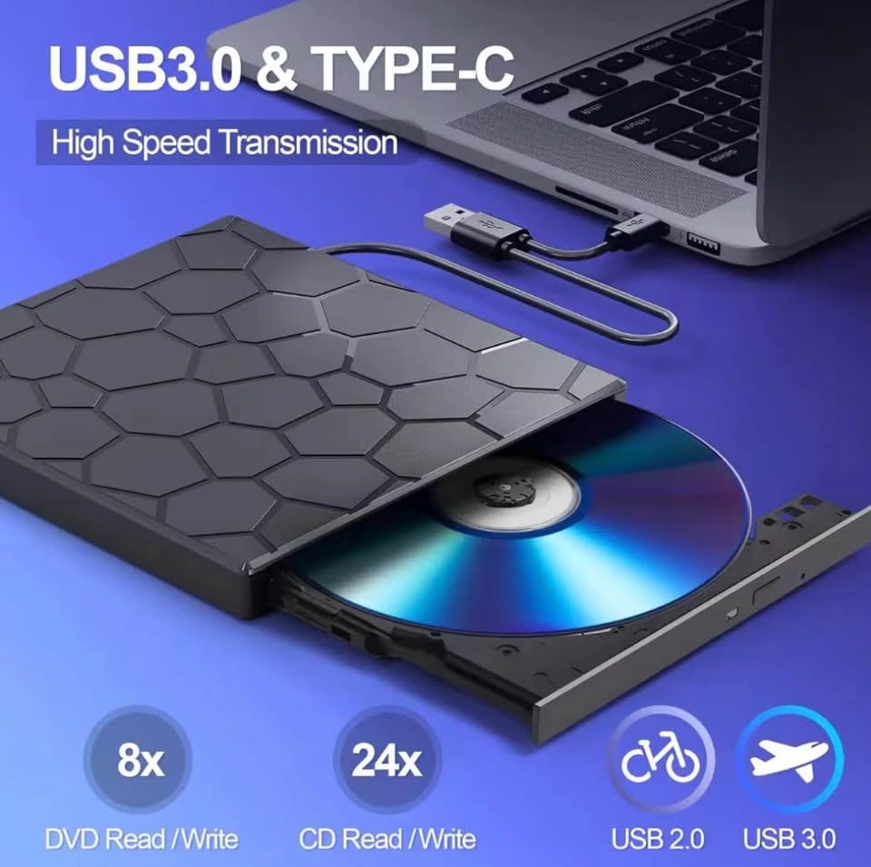 External CD/DVD Drive 8-in-1 USB 3.0 Ultra-Slim Portable - photo 4