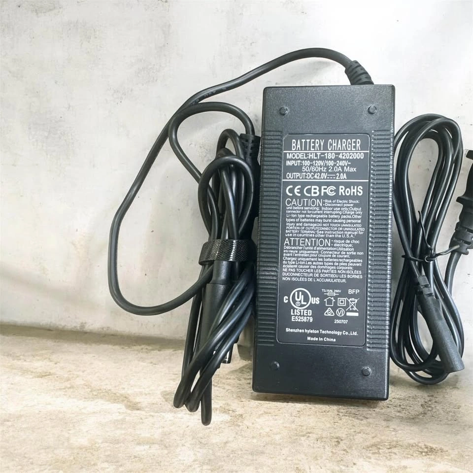 42V 2A Charger for 36V Lithium Battery with 3 Connectors - photo 4