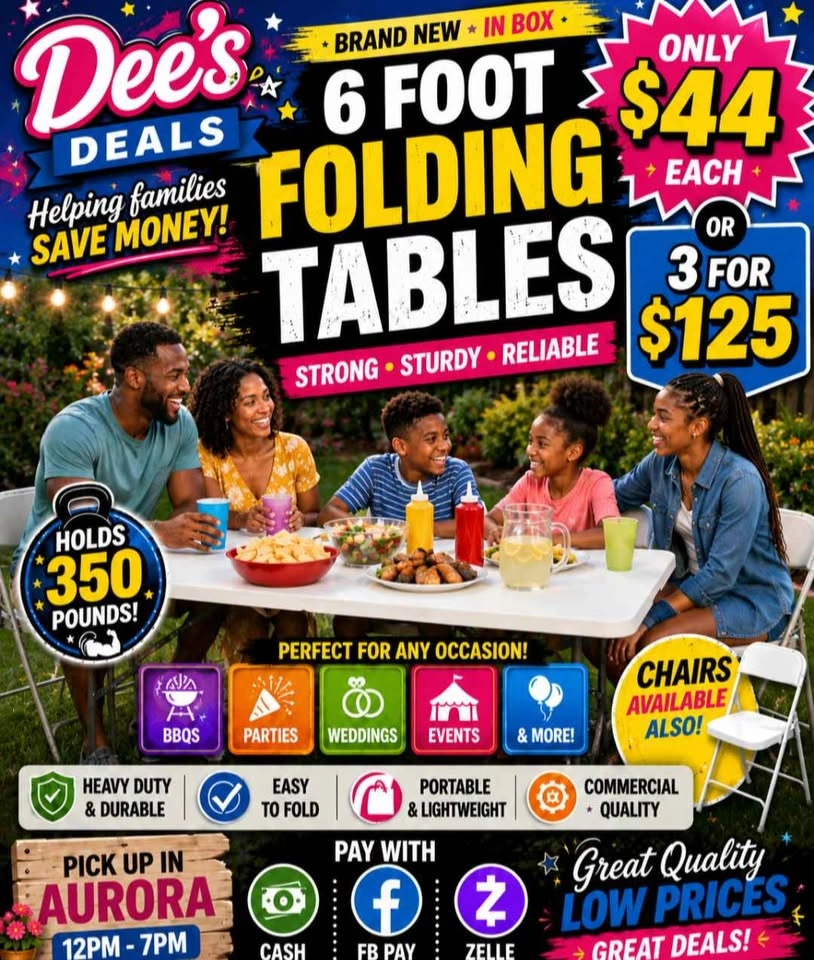 6 foot folding tables BRAND NEW IN BOX ONLY $44 - photo 2