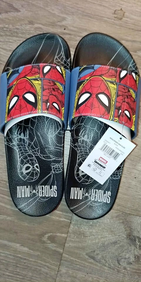 Men's Brand New Spiderman Slides Sizes 7-11