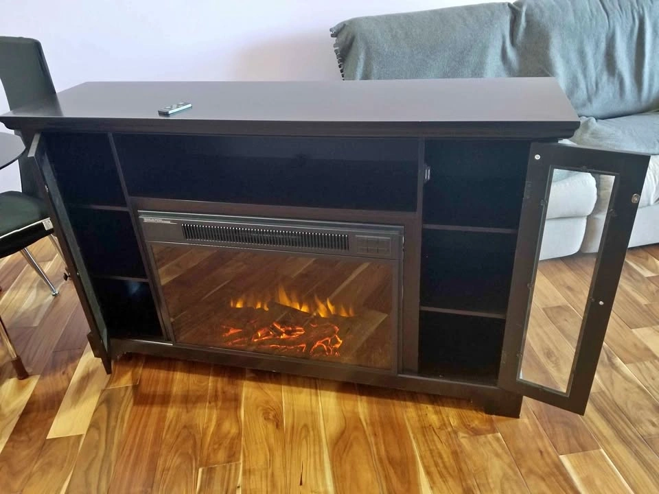 Electric Fireplace TV Stand with Shelves