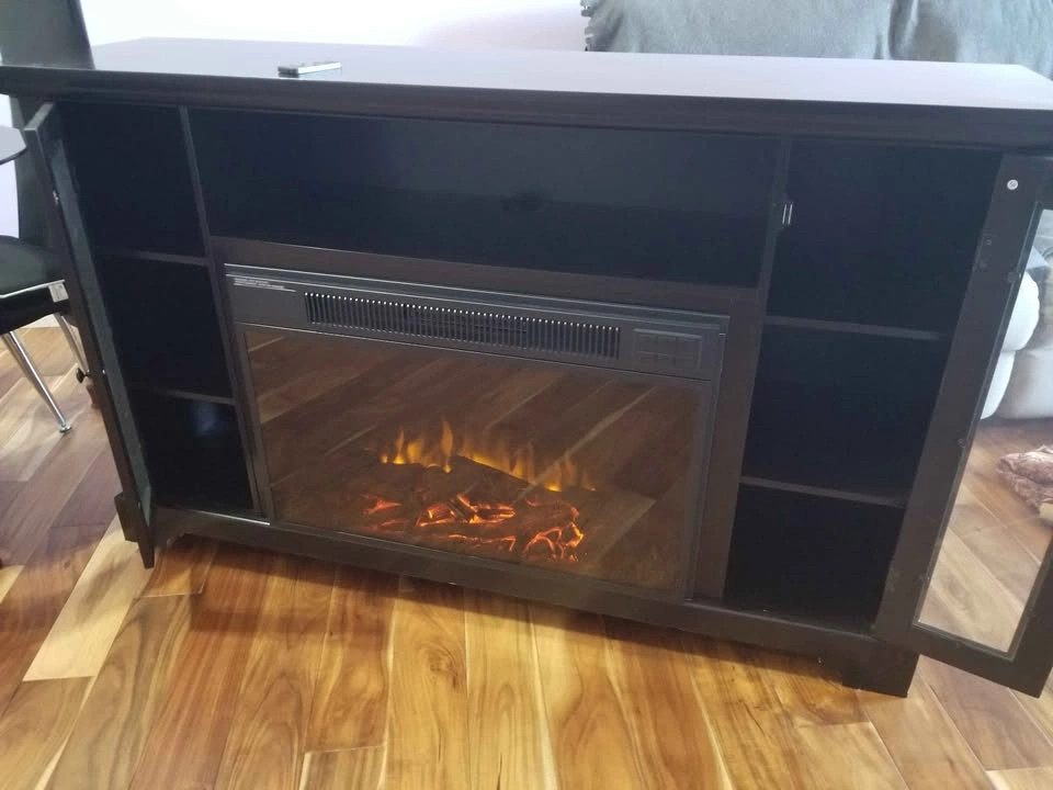 Electric Fireplace TV Stand with Shelves - photo 3