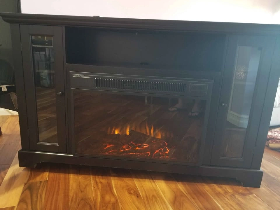Electric Fireplace TV Stand with Shelves - photo 4